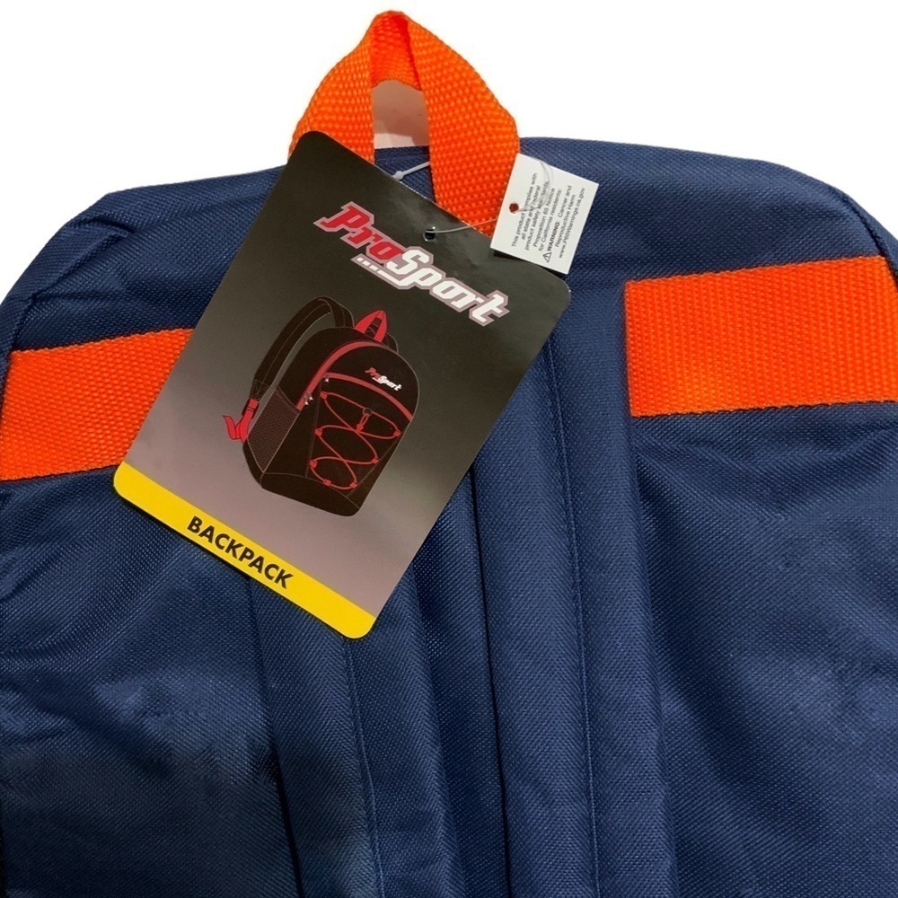 Pro Sport Backpack Day Hike School Book Bag Adjustable Padded Straps Blue Orange - Picture 9 of 11
